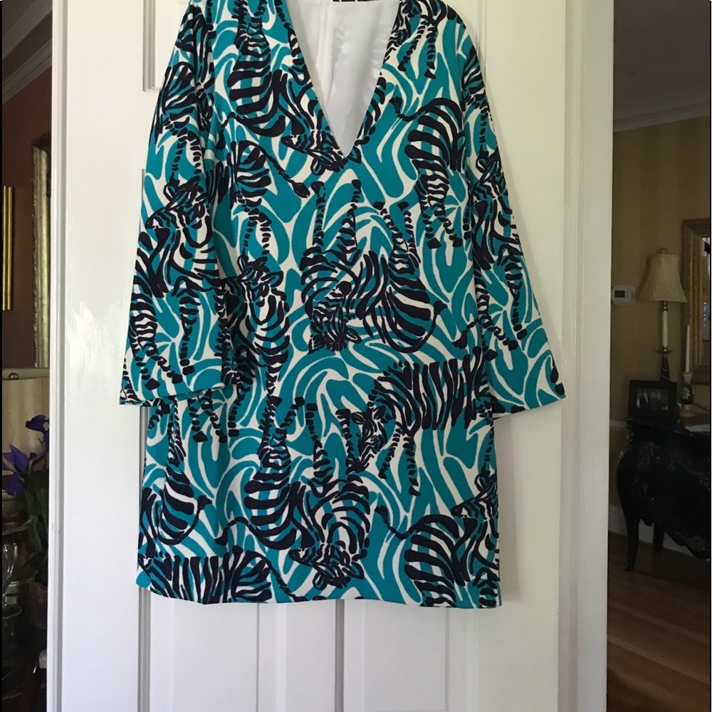 Lilly Pulitzer Im Game Bright Navy Devina Dress 14 - Picture 5 of 6